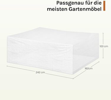 Чохол захисний для садових меблів WOLTU 242x162x100 см, водонепроникний, UV-стійкий, прозорий