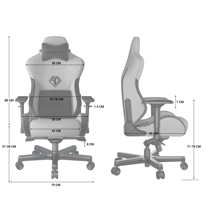 Крісло ігрове Anda Seat T-Pro 2 Blue/Black Size XL