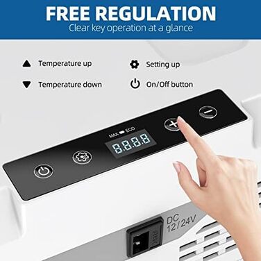 Автомобільний компресорний холодильник Wannyton 18л, 100-240V/12V, для напоїв, чорно-білий