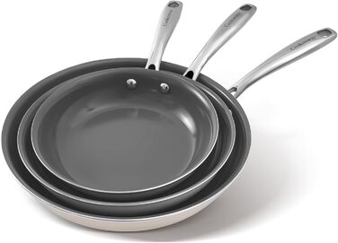 Набір каструль Cookersway: 20, 24, 28 см, керамічне покриття, без PTFE, PFOA, PFAs, для плити та духовки