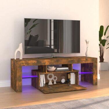 Bussandri Exclusive ТВ-тумба з LED підсвіткою, димчастий дуб, 120x35x40 см