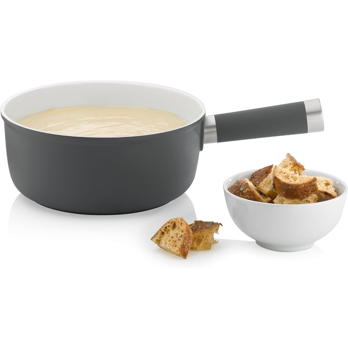 Набір для фондю Kela Käsefondue Set 10tlg: алюмінієвий посуд, керамічне покриття, для 6 осіб, з підставкою для палива та виделок