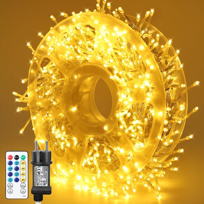 Світлодіодна гірлянда MAGGIFT Cluster 20м, 1000 LED, теплий білий колір, з пультом дистанційного керування