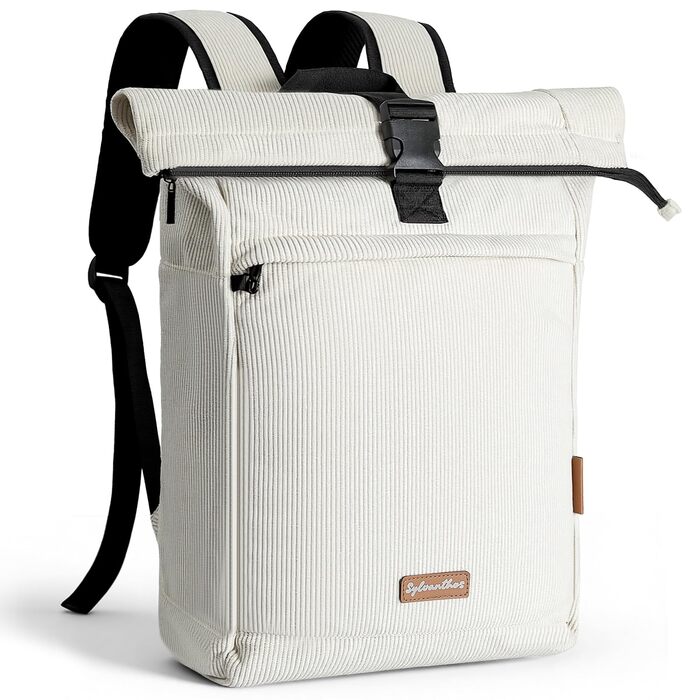 Водонепроникний рюкзак для ноутбука Rolltop 18-25Л, бежевий (30x13x48 см)