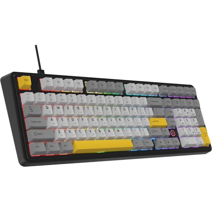 Дротова магнітна клавіатура Ajazz AK980 MAX Magnetic switches Black Grey Yellow (AK980-MAX-M-BGY)