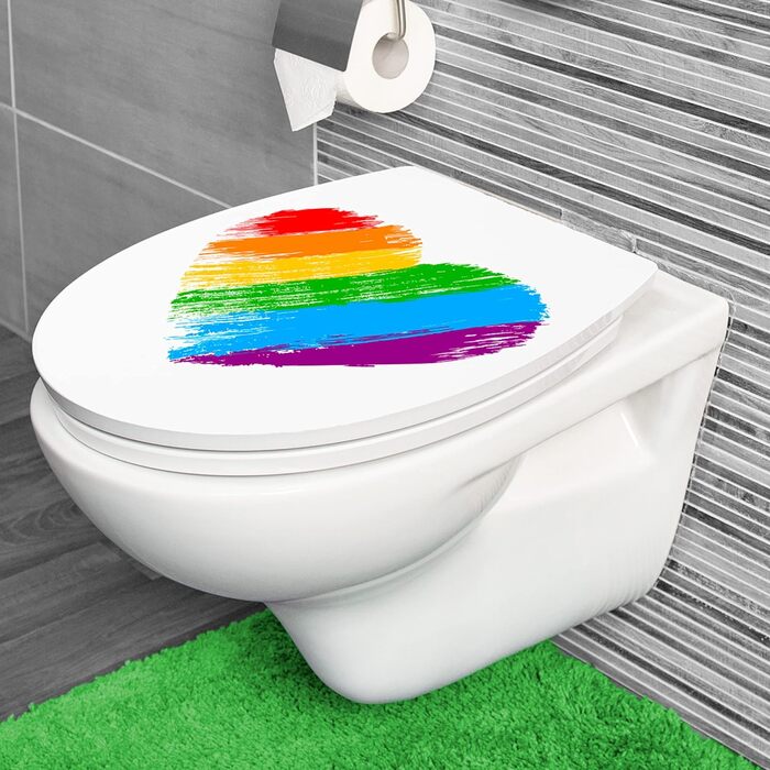 Сидіння для унітазу Cornat Rainbow, білий, термопласт, з малюнком веселки, плавне закривання, легке очищення