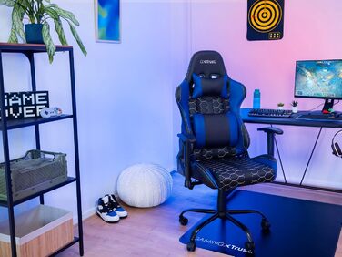 Ігрове крісло Trust Gaming GXT 708B Resto, 360° обертання, офісне, знімні подушки, регульована висота, для комп'ютера, синє