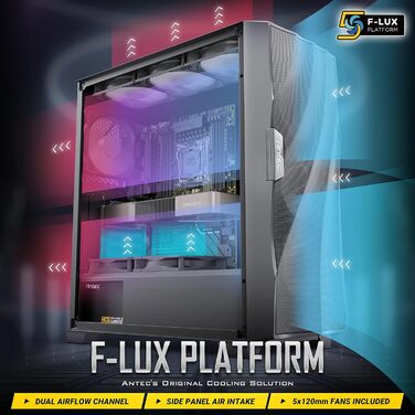 Ігровий корпус Antec DF700 Flux Midi Tower чорний, роздрібна версія, універсальний розмір