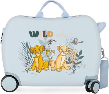 Дитяча валіза Disney Before The Bloom, жорсткий ABS, 50x38x20 см, 34 л, 3 кг, синя, кодовий замок, 4 колеса, Король Лев