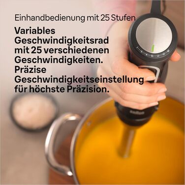 Блендер занурювальний Braun MultiQuick 5 MQ 50236 (білий, 1000 Вт) – з насадками, 21 швидкість, Turbo, нержавіюча сталь, EasyClick, SplashControl