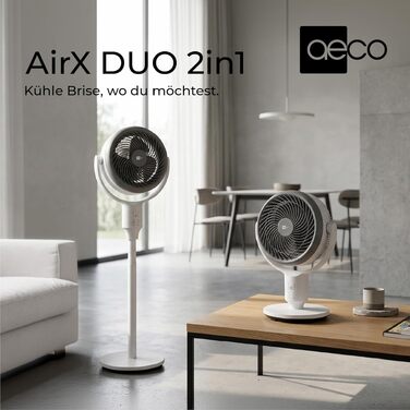 Вентилятор підлогово-настільний aeco AirX-Flow 100 з осциляцією 85° та 3 швидкостями