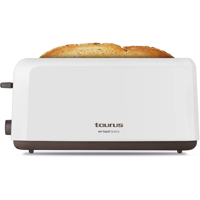 Тостер Taurus Mytoast Duplo 1450Вт, 2 довгі відсіки, 7 режимів, автоматичне центрування, піддон для крихт, функції розігріву, розморожування та стоп