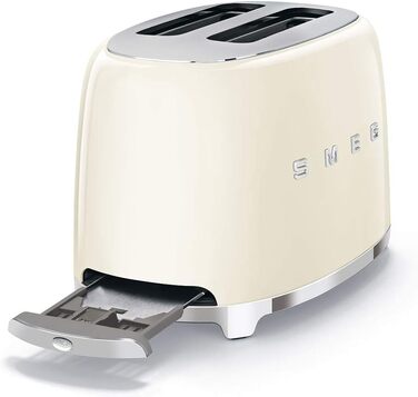 Тостер Smeg TSF01CREU Cream 2-слотовий, 6 рівнів підсмажування, функція розморожування та підігріву, 950 Вт