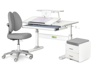 Комплект (L) ErgoKids TH-320 Grey (парта + крісло + тумба) (арт. TH-320 + Y-412 Lite + BD C3_GREY)
