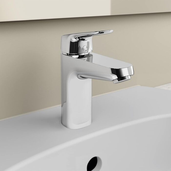 Змішувач настінний Ideal Standard Ceraflex з одним важелем, хром, витяжка 160 мм, регульовані S-з'єднувачі, водозберігаюча картридж CLICK, висота виливу 95 мм (без зливної арматури)