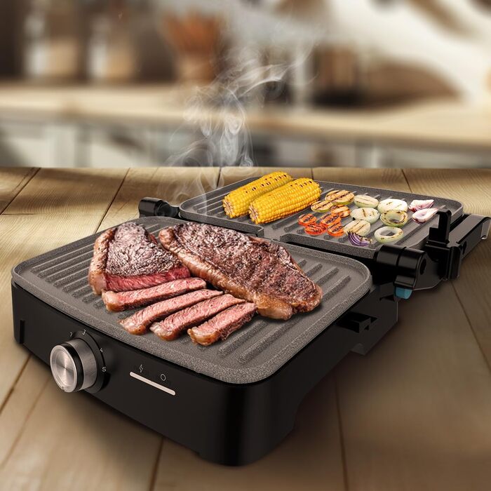 Електрогриль Cecotec Rock'nGrill 2000 з відкритим грилем, 2000 Вт, антипригарне покриття, регульована температура