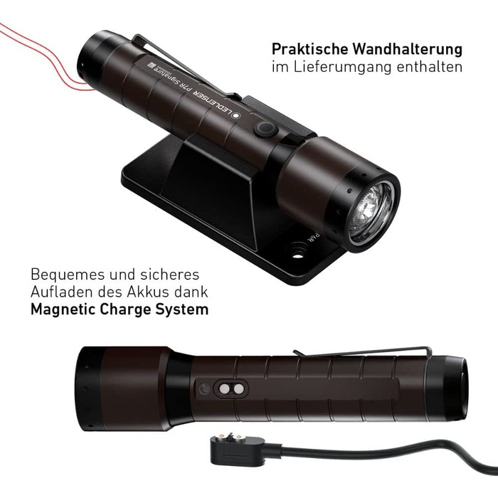 Ліхтарик Ledlenser P7R Signature LED з червоним світлом, акумулятором 21700, водонепроникний IP68, 2000 люмен, фокусування, дальність 330 м, із зарядкою та чохлом