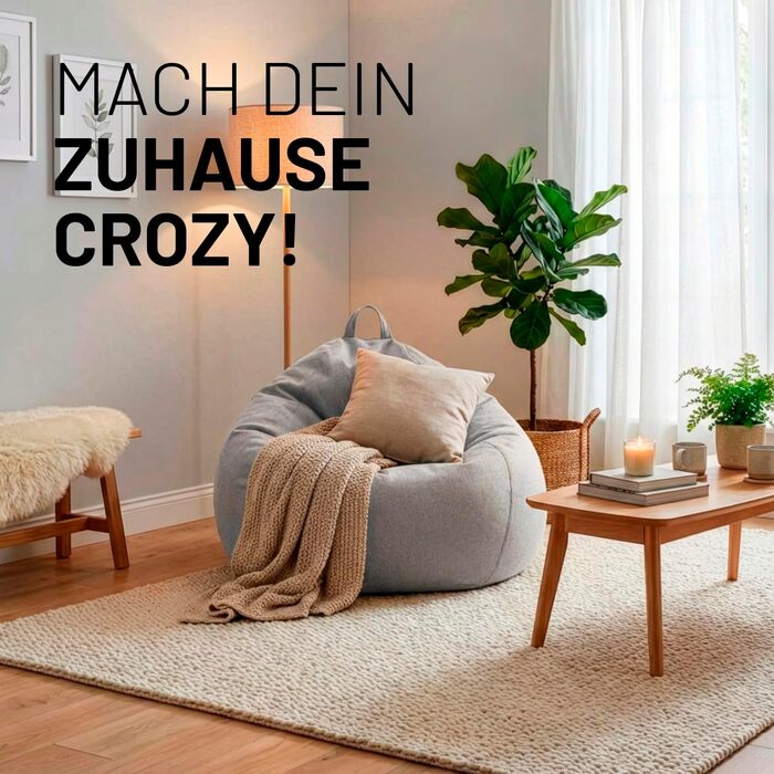 Мішок-крісло Lumaland Comfort Line 80x90x50 см, сірий | Пуф-крісло з EPS-гранулами для дітей та дорослих, 185 л