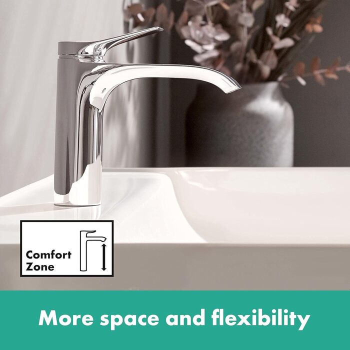 Змішувач для ванної кімнати Hansgrohe Vivenis без зливу, хром, висота виливу 110 мм, EcoSmart (економія води)