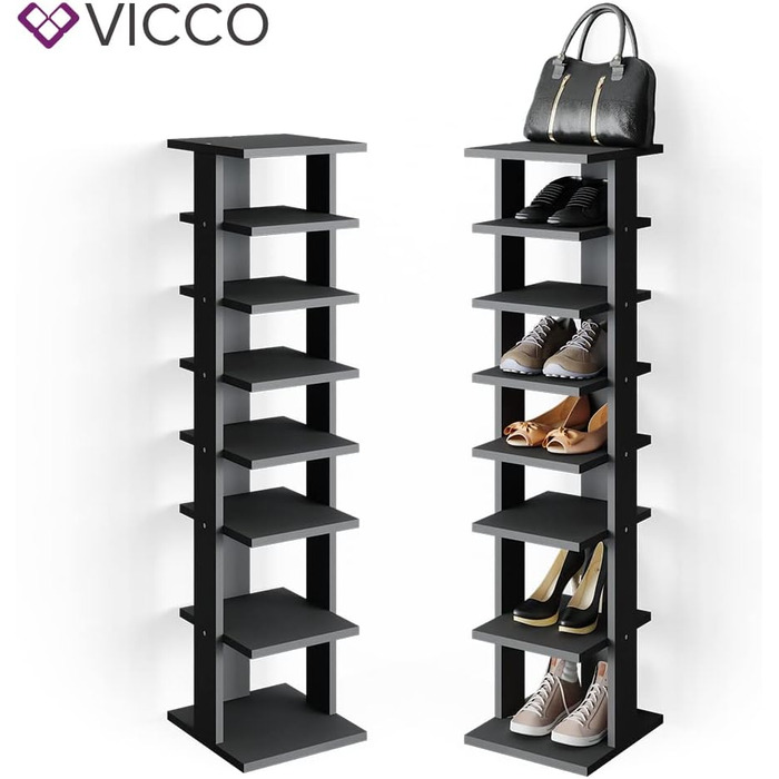 Взуттєва тумба Vicco Sara, антрацит, 26.7x110 см