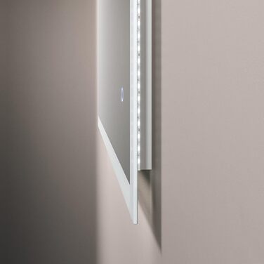Дзеркало для ванної кімнати AQUABATOS 50x70 см LED з підсвічуванням, сенсорним вимикачем, регулюванням температури світла (6400K), IP44, CE, енергозберігаюче, серія Echos