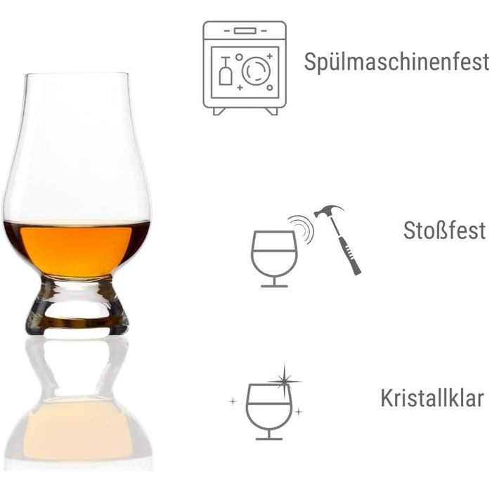 Набір склянок для віскі Glencairn, 4 шт, 190 мл, кришталеве скло, для дегустації, підходить для посудомийної машини