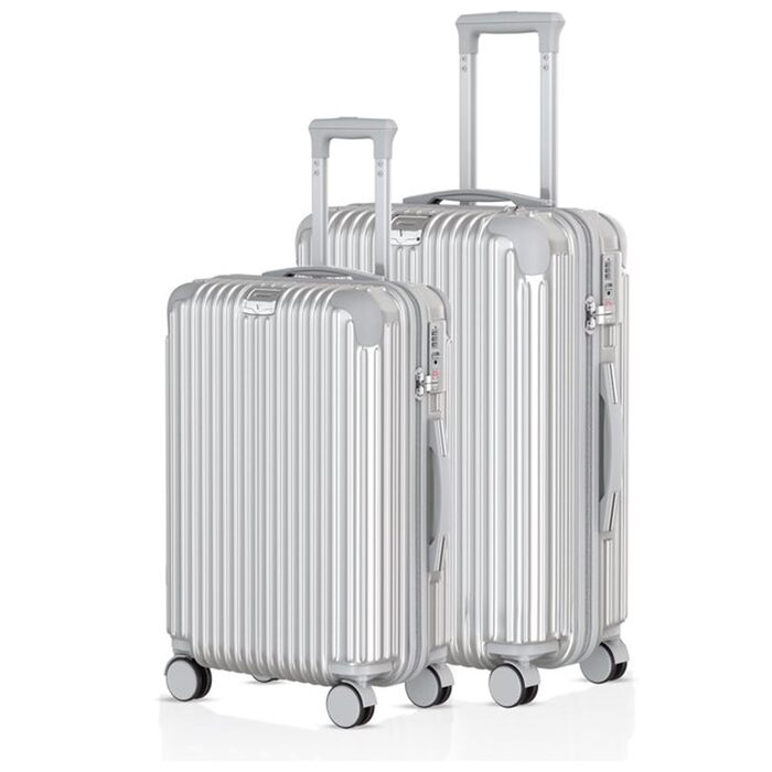 Набір валіз Voyagoux 3 шт - ABS пластик, TSA замок, 4 колеса, сірий (40л + 116л)
