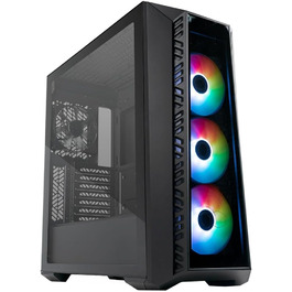 Корпус для ПК Cooler Master MasterBox 520, Mid-Tower ATX, 4 встановлені вентилятори, гартоване скло, ARGB-контролер, чорний