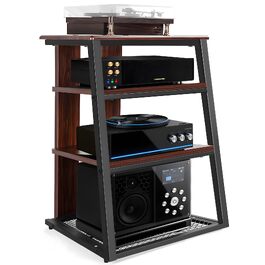 AV-тумба OUUTMEE для Hi-Fi системи та вінілового програвача, дерев'яні полиці, 61x53.5x78.5 см