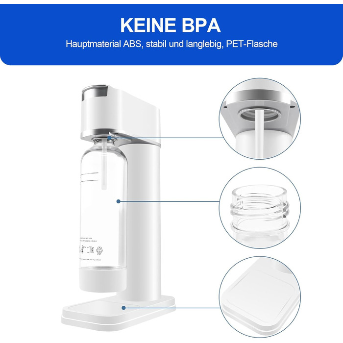 Сифон для газування води Sodastream (система Sodamaschine) з пляшкою 1 л, чорний, висота 40,5 см