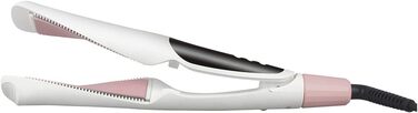 MAXXMEE 3-в-1 стайлер для волосся: випрямляч і плойка, цифровий LED-дисплей, білі/рожево-золоті пластини