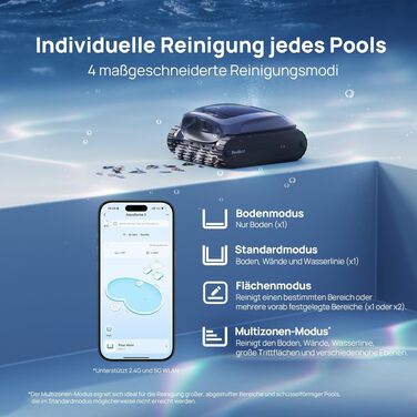Робот-пилосос для басейну Beatbot AquaSense 2 з кришкою, акумуляторний, для чищення дна та стін, з функцією паркування, синій 