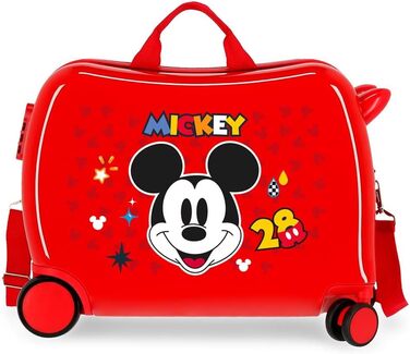 Дитяча валіза Disney Mickey Mouse червона 50x39x20 см, ABS, 34 л, 4 колеса, ручна поклажа