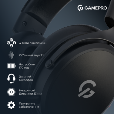 Бездротова ігрова гарнітура GamePro Asgard Skadi (HSW191B)