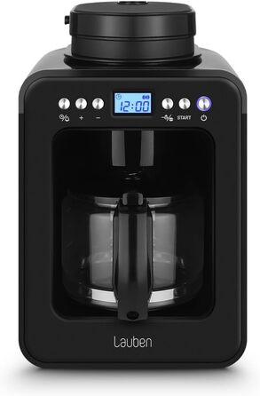 Кавоварка Lauben Grind&Drip 600BB з вбудованим млинком, мийним фільтром, авто відключенням, антикрапельною технологією, 4 чашки
