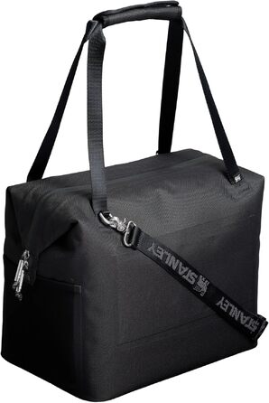 Сумка-холодильник Stanley 1913 All-Day Julienne Maxi Cooler, 18.9 л, чорна, з ременями та сітчастими кишенями, перероблений поліестер