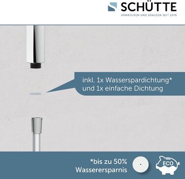 Ручний душ SCHÜTTE SAMOA RAIN з технологією м'якого струменя, 3 режими, антикальцієвий, 300 форсунок, білий, для душу