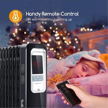 Електричний масляний радіатор Aigostar Oil Monster 33JHH 2500W з LCD-дисплеєм та термостатом
