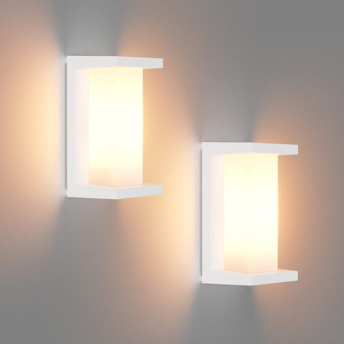 Набір вуличних настінних світильників Klighten E27 (2 шт), IP65 вологозахищені, алюмінієві, чорні, для тераси та фасаду, до 60 Вт (без ламп)