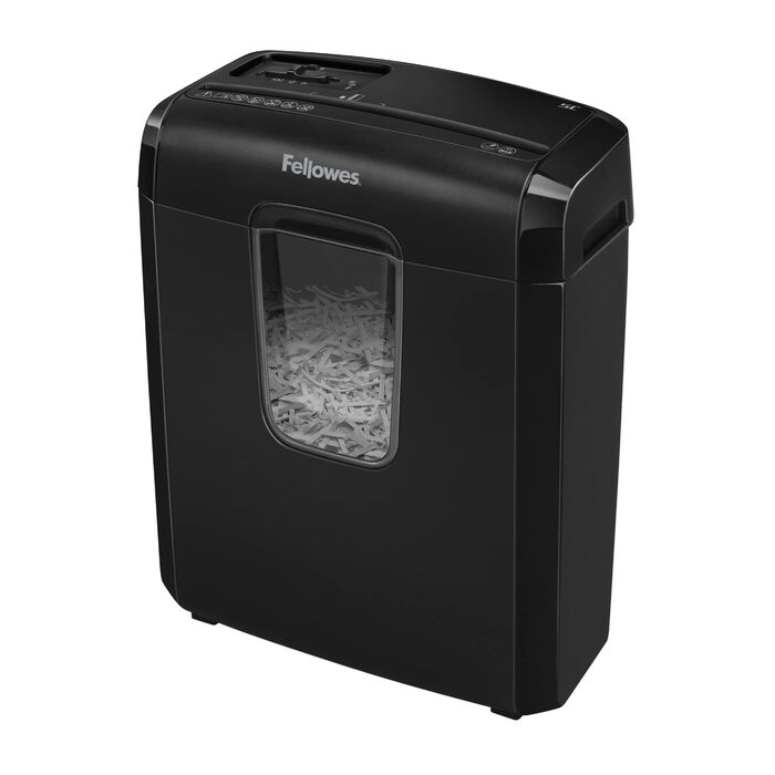Шредер Fellowes Powershred FS-6C для дому та офісу, знищення документів (P4), 6 листів, кошик 15л, чорний