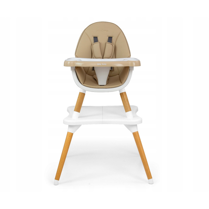 Стілець для годування 2в1 дерев'яний зі столиком-тацею Malmo Beige Milly Mally