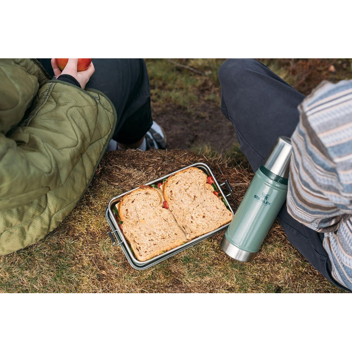Ланчбокс зі сталі Stanley Classic 1.2L Hammertone Green — герметичний контейнер для їжі з нержавіючої сталі, BPA-free