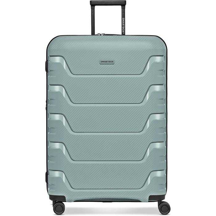 Валіза Smartbox Koffer M розширена 66 см, місткість 71–80 л, легкий дорожній тролей на 4 колесах з поліпропілену, TSA замок, м'ятний колір (Edition 01, L+)