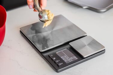 Кухонні ваги KitchenAid цифрові з двома платформами, до 5000г/500г, чорні, з таймером