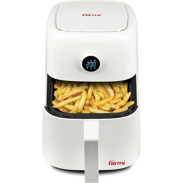 Аерофритюрниця Girmi FG86 Ecofrit Easy на 5 літрів, 1400 Вт, 6 програм, дисплей з поворотним регулятором, таймер, книга рецептів