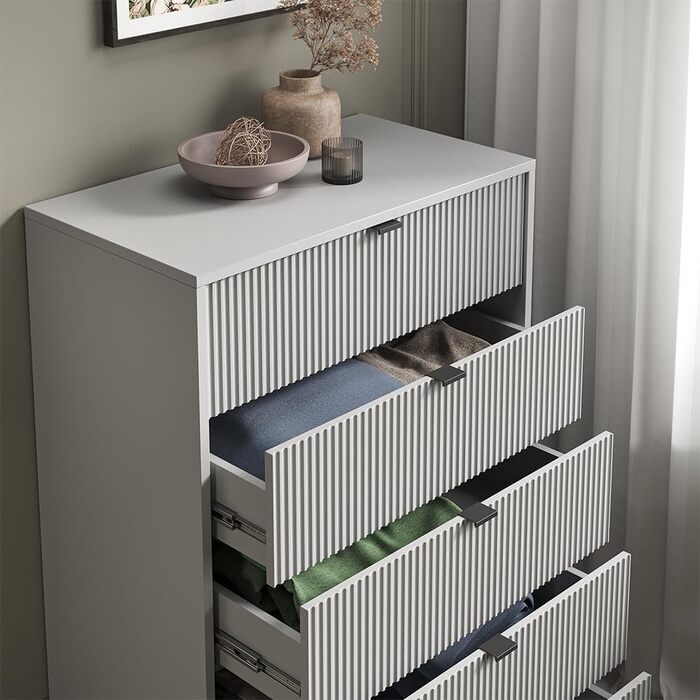 Комод Vicco Eliza сірий 76x120 см, 5 шухляд, ДСП