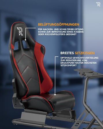 Ігрове крісло для симулятора Ranqer Racing Seat: ергономічне сидіння з екошкіри для SimRacing (PC, PlayStation, Xbox)