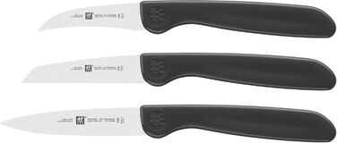 Набір ножів ZWILLING 7 предметів з автозаточкою, дерев'яний брусок, ножі та ножиці з нержавіючої сталі/пластикова ручка, набір кухарських та овочевих ножів 3 шт., пластикова ручка, чорний