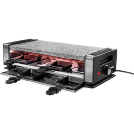 Раклетниця UNOLD 48760 Delice Basic 1200 Вт, для 8 осіб, з натуральним каменем, антипригарна двостороння пластина, нержавіюча сталь