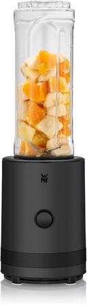 Стаціонарний блендер WMF Küchenminis Smoothie-to-go, потужність 300 Вт, 2 чаші по 0,6 л, нержавіюча сталь, чорний
